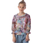 Abstract waves Kids  Cuff Sleeve Top