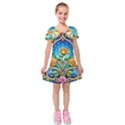 Kids  Short Sleeve Velvet Dress 