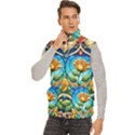 Men s High Neck Button Up Puffer Vest 