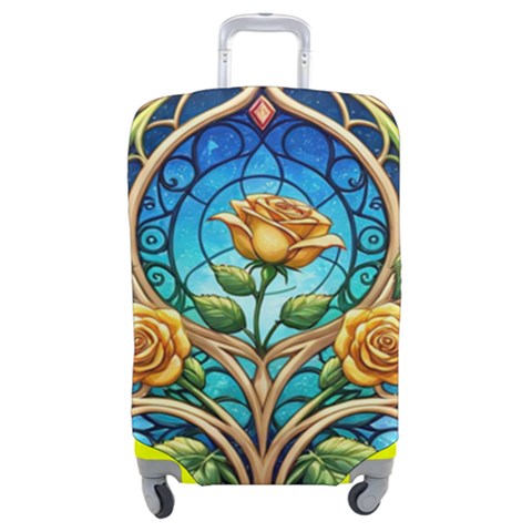 Roses Floral Stained Glass Vibrant Luggage Cover (Medium) from ArtsNow.com