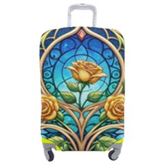 Roses Floral Stained Glass Vibrant Luggage Cover (Medium) from ArtsNow.com