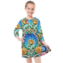 Kids  Quarter Sleeve Shirt Dress 