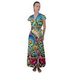 Flutter Sleeve Maxi Dress 