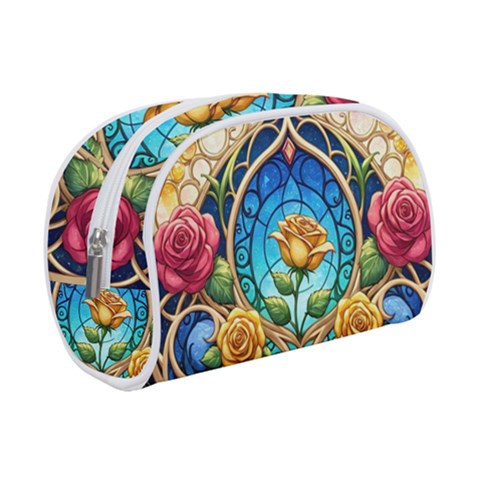 Roses Floral Stained Glass Vibrant Make Up Case (Small) from ArtsNow.com