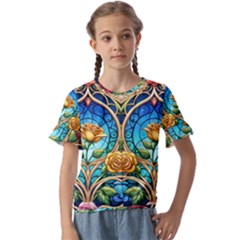 Kids  Cuff Sleeve Scrunch Bottom T-Shirt 