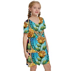 Kids  Short Sleeve Tiered Mini Dress 