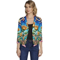 Women s Casual 3/4 Sleeve Spring Jacket 