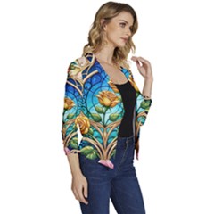 Women s Casual 3/4 Sleeve Spring Jacket 