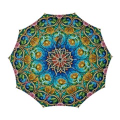 Roses Floral Stained Glass Vibrant Automatic Folding Umbrella with Case (Large) from ArtsNow.com