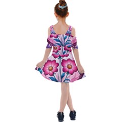 Kids  Shoulder Cutout Chiffon Dress 