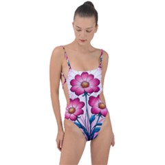 Tie Strap One Piece Swimsuit 