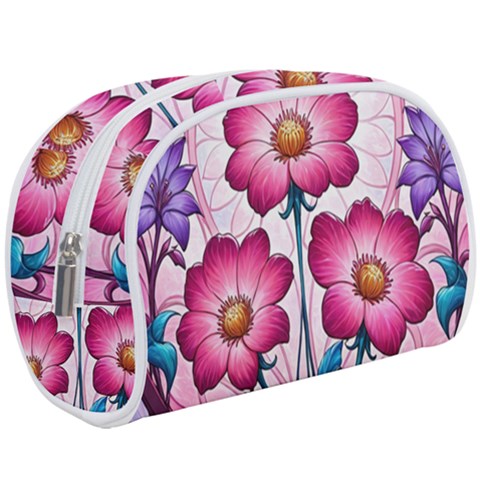 Fantasy Pink Flowers Stained Glass Make Up Case (Large) from ArtsNow.com