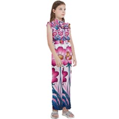 Kids  Sleeveless Ruffle Edge Band Collar Chiffon One Piece 