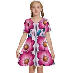 Kids  Short Sleeve Tiered Mini Dress 