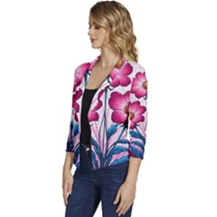 Women s Casual 3/4 Sleeve Spring Jacket 