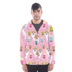 Corgi Bubble Boba Tea Pink Pattern Men s Hooded Windbreaker