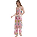 Spaghetti Top Long Pants Satin Pajamas Set 