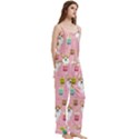 Spaghetti Top Long Pants Satin Pajamas Set 