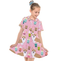 Kids  Short Sleeve Shirt Dress 