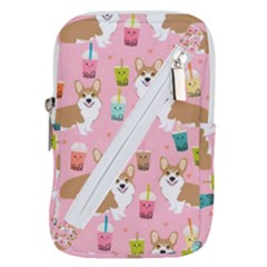 Corgi Bubble Boba Tea Pink Pattern Belt Pouch Bag (Small) from ArtsNow.com