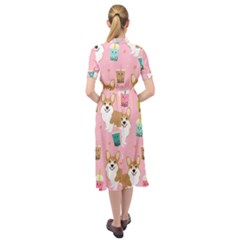 Keyhole Neckline Chiffon Dress 