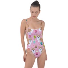 Tie Strap One Piece Swimsuit 