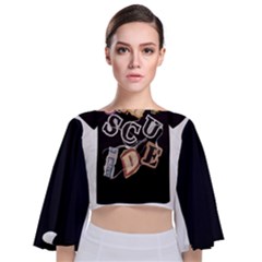 Tie Back Butterfly Sleeve Chiffon Top 