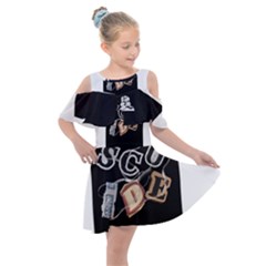 Kids  Shoulder Cutout Chiffon Dress 