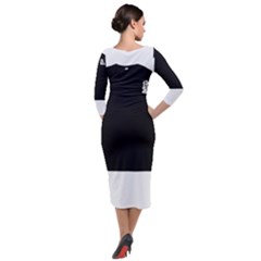 Quarter Sleeve Midi Velour Bodycon Dress 