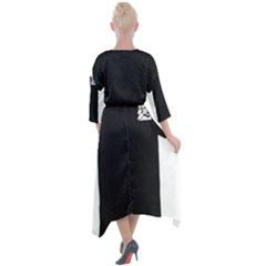 Quarter Sleeve Wrap Front Maxi Dress 