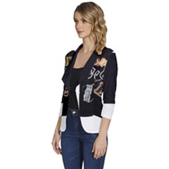 Women s One-Button 3/4 Sleeve Short Jacket 