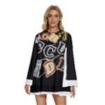 The Fear Has Arrived 20250211 181959 0001 The Fear Has Arrived 20250211 181959 0000 Round Neck Long Sleeve Bohemian Style Chiffon Mini Dress