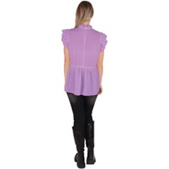 Ruffle Collar Short Sleeve Chiffon Top 