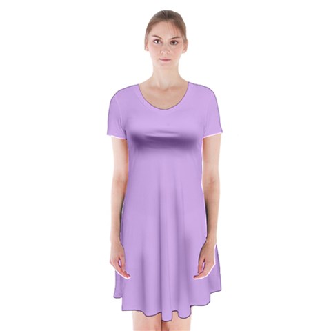 Luscious Lavender Hex #cca3e7 Short Sleeve V