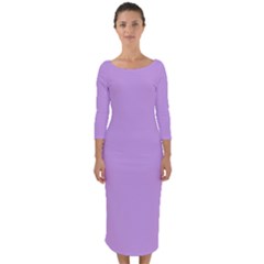 Quarter Sleeve Midi Bodycon Dress 