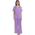 Short Sleeve Long Pants Satin Pajamas Set 