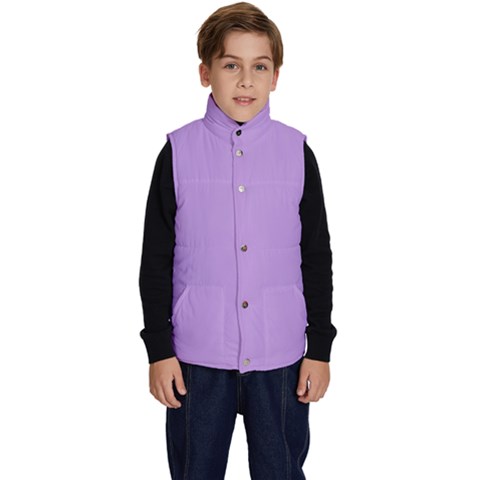 Luscious Lavender Hex #cca3e7 Kid s Button Up Puffer Vest from ArtsNow.com