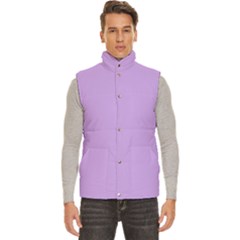 Luscious Lavender Hex #cca3e7 Men s High Neck Button Up Puffer Vest from ArtsNow.com