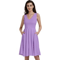 Sleeveless V-Neck Skater Dress with Pockets 