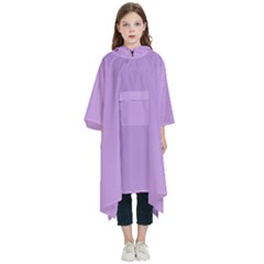 Luscious Lavender Hex #cca3e7 Kids  Hooded Rain Ponchos from ArtsNow.com