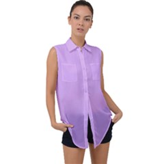 Sleeveless Chiffon Button Shirt 