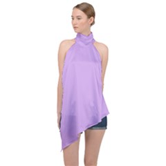 Halter Asymmetric Satin Top 