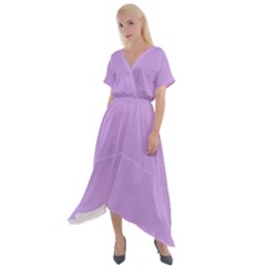 Cross Front Sharkbite Hem Maxi Dress 