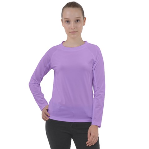 Luscious Lavender Hex #cca3e7 Women s Long Sleeve Raglan T