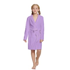 Luscious Lavender Hex #cca3e7 Kids  Long Sleeve Velvet Lounge Robe from ArtsNow.com