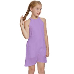 Kids  Halter Collar Waist Tie Chiffon Dress 