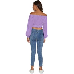 Long Sleeve Crinkled Weave Crop Top 