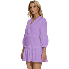 V-Neck Placket Mini Dress 