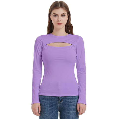 Luscious Lavender Hex #cca3e7 Women s Cut Out Long Sleeve T