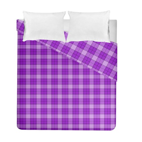 Purple Plaid Tartan 3 Duvet Cover Double Side (Full/ Double Size) from ArtsNow.com